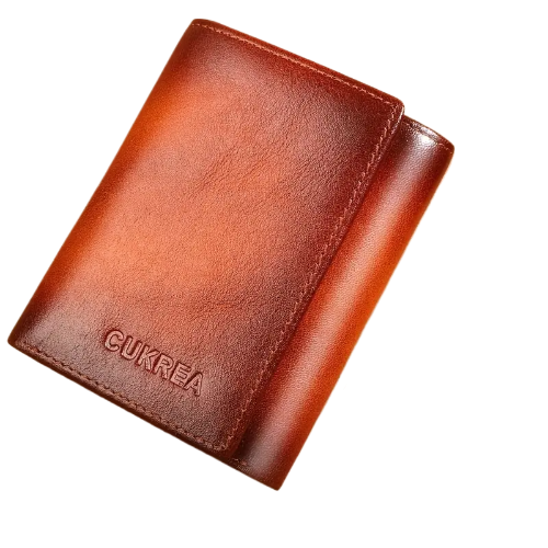 Luxury Men's Top Grain Cowhide Trifold Wallet