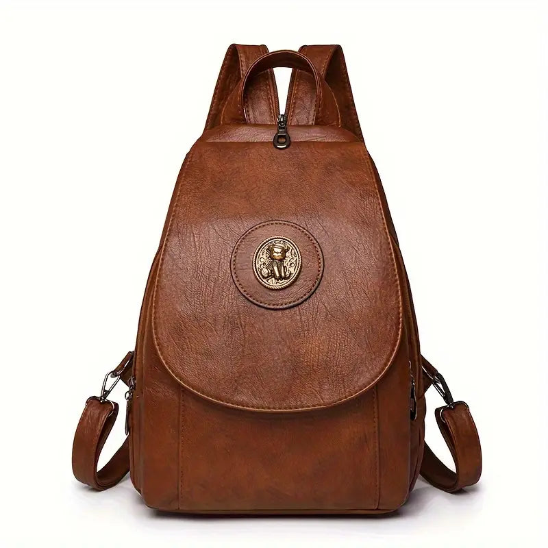 Retro Women's Synthetic Leather Backpack