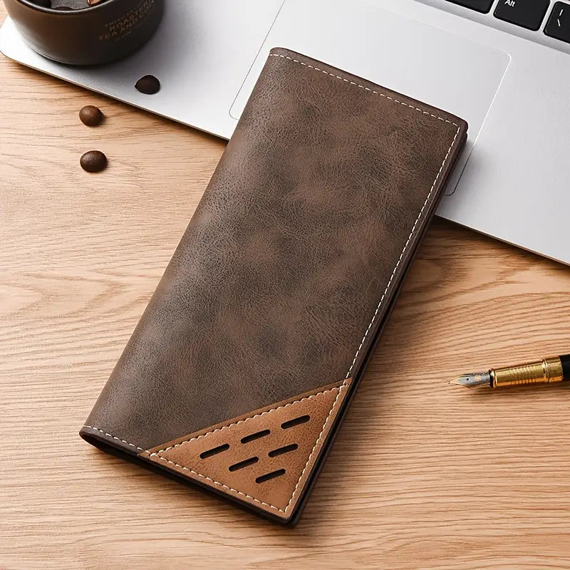 Vintage-Inspired Men's Long Wallet