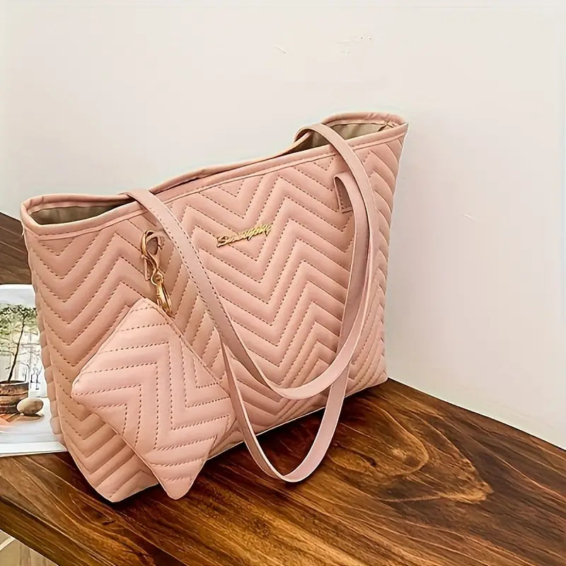 Vintage Quilted Tote Bag for Women