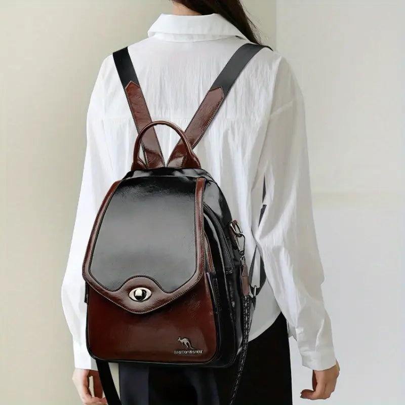 Women's Fashion Lock Buckle Backpack