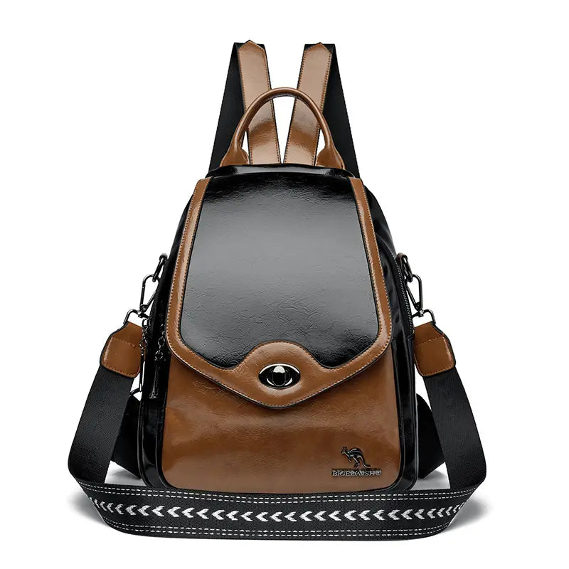 Women's Fashion Lock Buckle Backpack