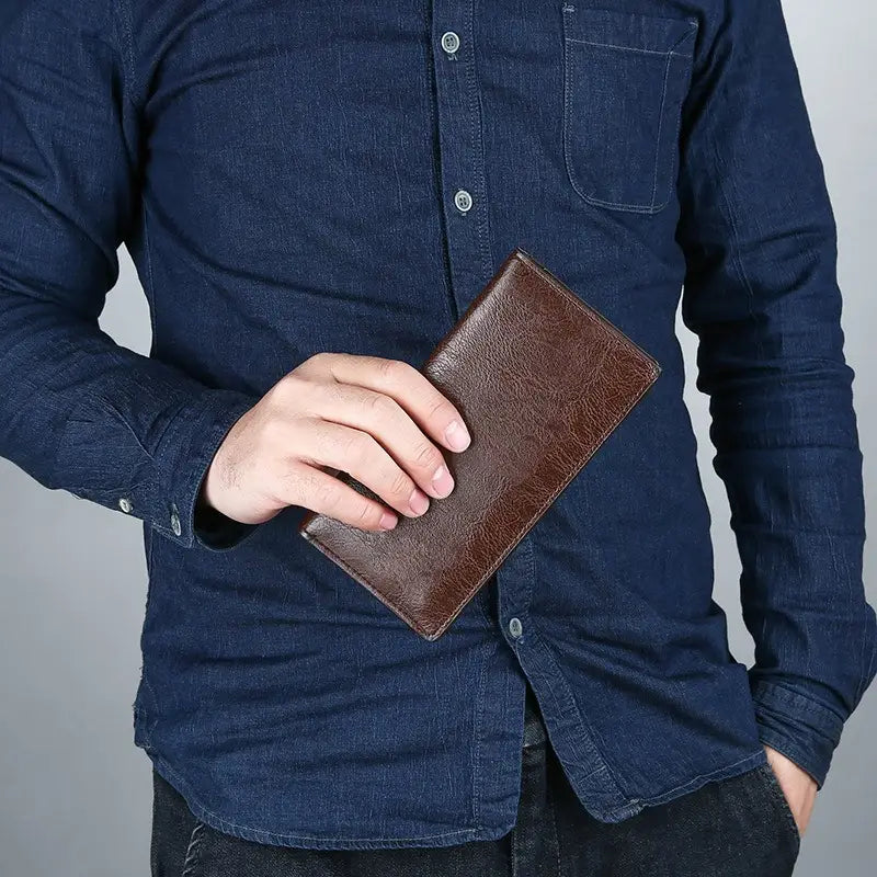 Men's Sleek Minimalist Long Wallet