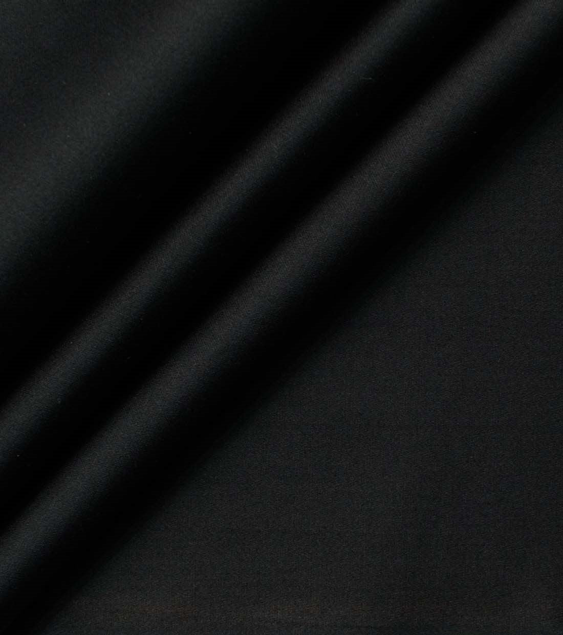 Men’s 60’s Premium Cotton Lycra Stretchable Solids Unstitched Shirting Fabric (Jet Black)