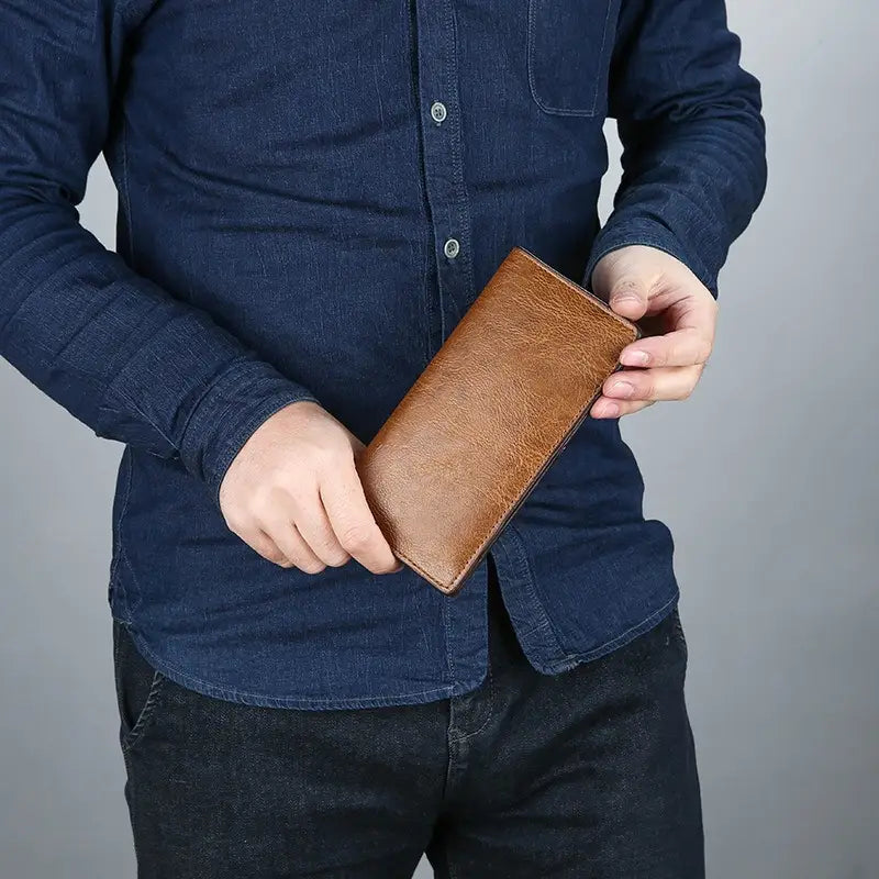 Men's Sleek Minimalist Long Wallet