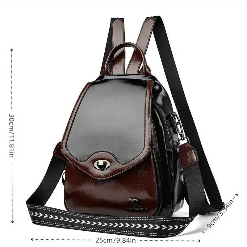 Women's Fashion Lock Buckle Backpack