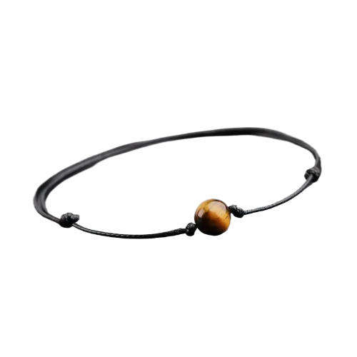 Men's 8mm Tiger Eye Stone Adjustable Bracelet