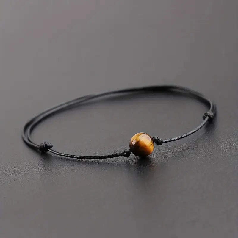 Men's 8mm Tiger Eye Stone Adjustable Bracelet