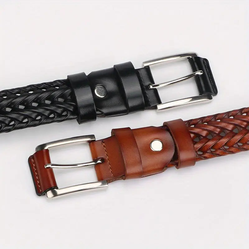 Men's Vintage Genuine Leather Woven Belts