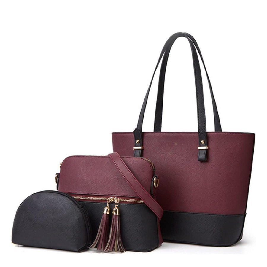 Maroon and black tone women's elegance bag