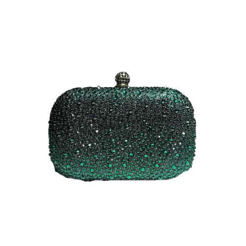 Shiny Emerald Green Water Diamond Small Handbag