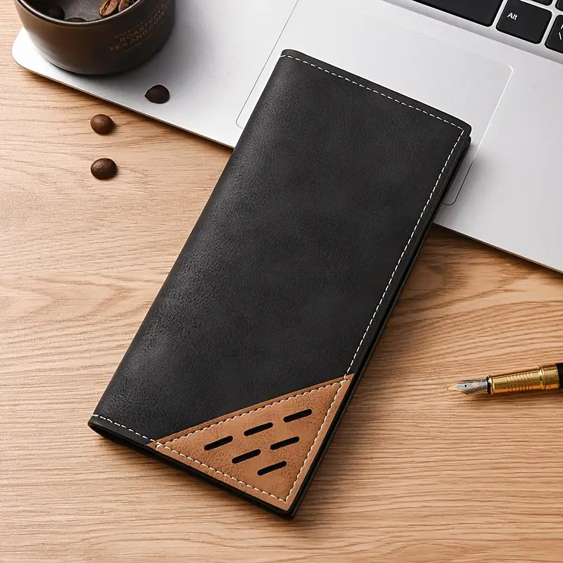 Vintage-Inspired Men's Long Wallet