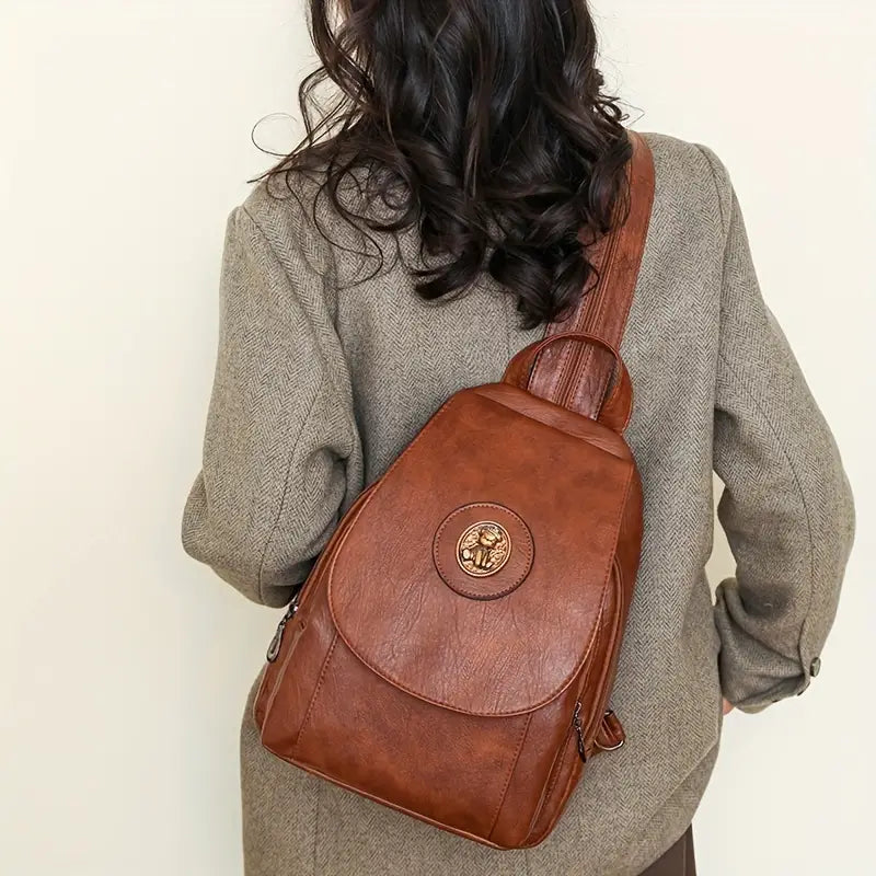 Retro Women's Synthetic Leather Backpack